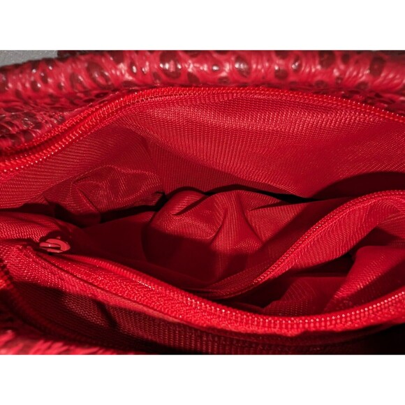 Vintage NAS 80's Red Bag Purse Crossbody Vegan Leather w/ Fringe and Strap Korea - Picture 10 of 12
